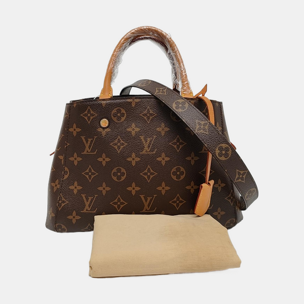 MONTAIGNE BB Monogram Coated Canvas Brown