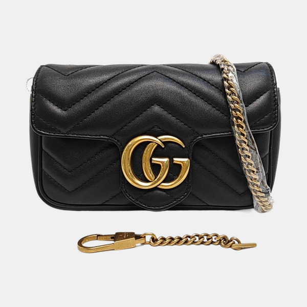 GG Marmont Mini Quilted Calfskin Black