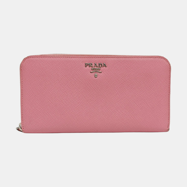 Zippy Wallet Saffiano Calfskin Pink