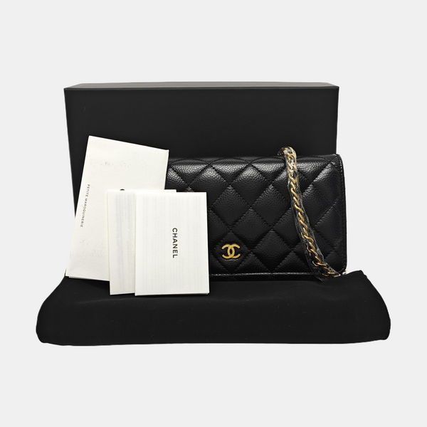 WOC Quilted Grained Calfskin Black