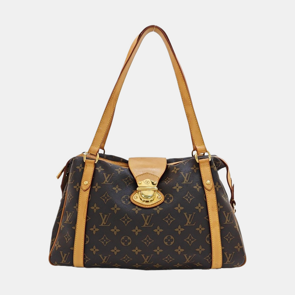 STRESA Monogram Coated Canvas Brown