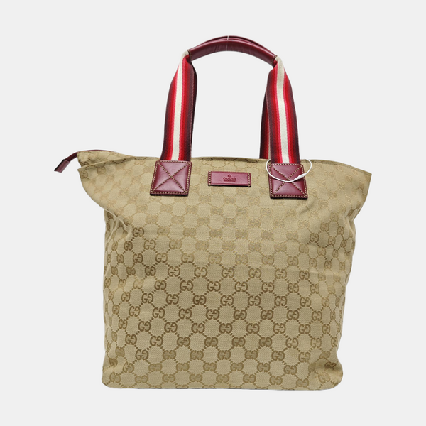 Monogram Canvas Tote Bag Beige