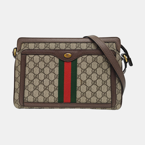 Ophidia Medium Monogram Coated Canvas Beige