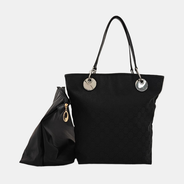 Monogram Canvas Tote Bag Black