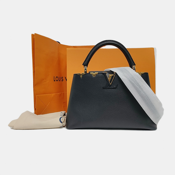 CAPUCINES MM Calfskin Black