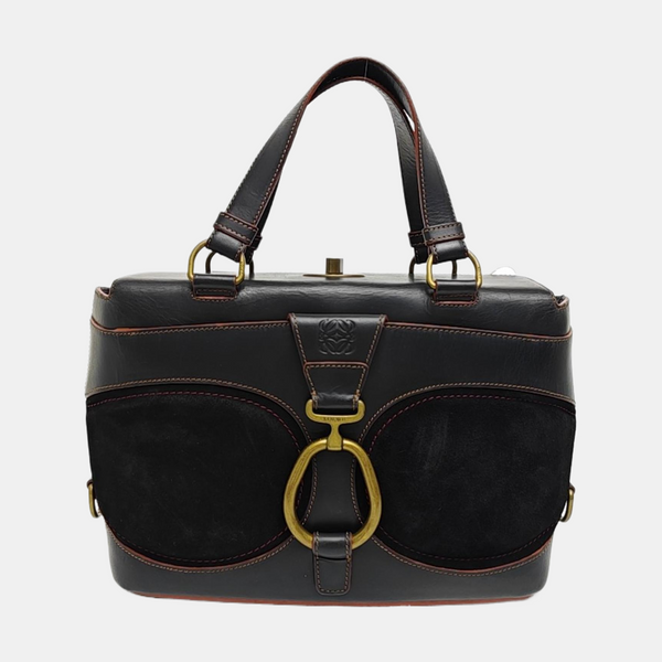 Calfskin Top Handle Bag Black