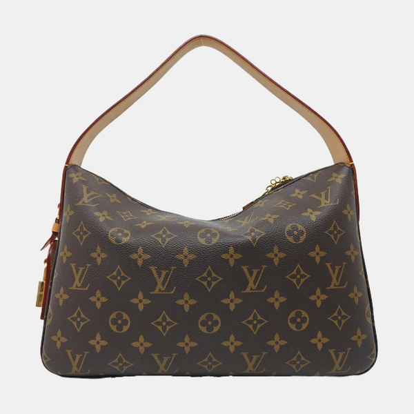 Monogram Coated Canvas Top Handle Bag Brown
