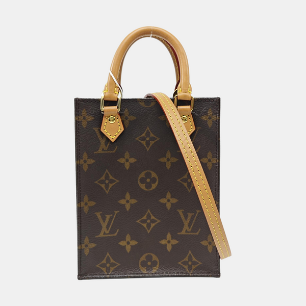 SAC PLAT Mini Monogram Coated Canvas Brown