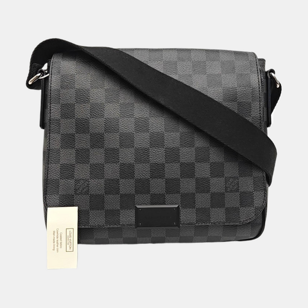 DISTRICT PM Damier Graphite Coated Canvas Gray