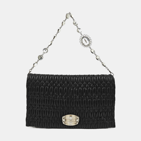 Crystal Quilted Lambskin Black
