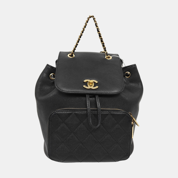 BUSINESS AFFINITY Quilted Grained Calfskin Black