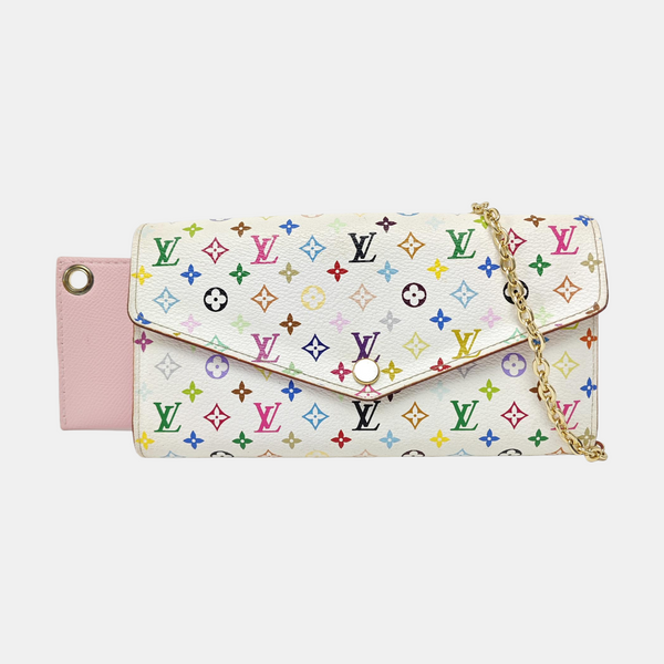 SARAH Monogram Coated Canvas White Wallet