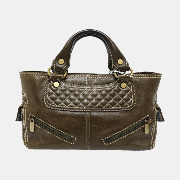 BOOGIE Medium Quilted Calfskin Green