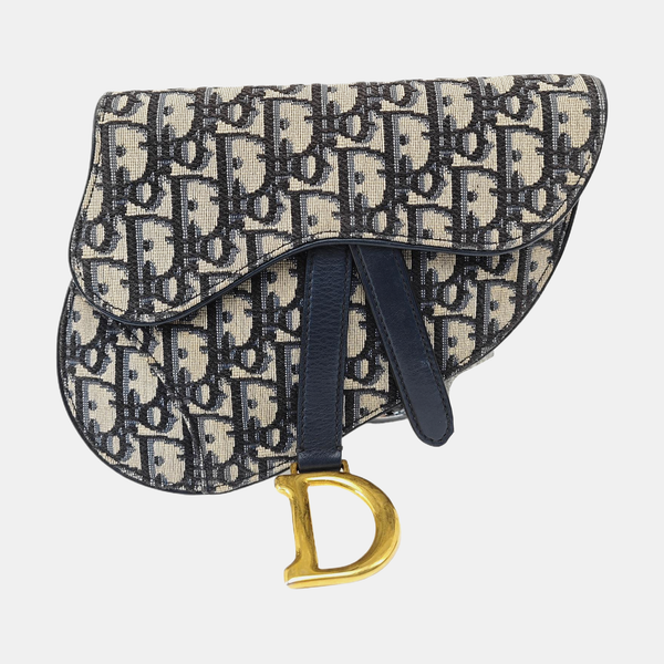 Saddle Mini Oblique Canvas Blue