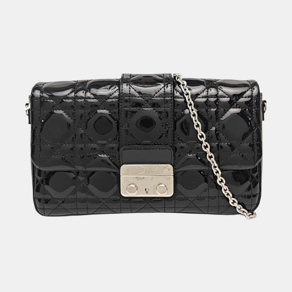 Miss Dior Cannage Patent Leather Black