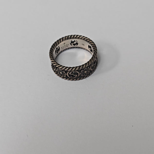 Interlocking G 925 Sterling Silver Ring HK 16