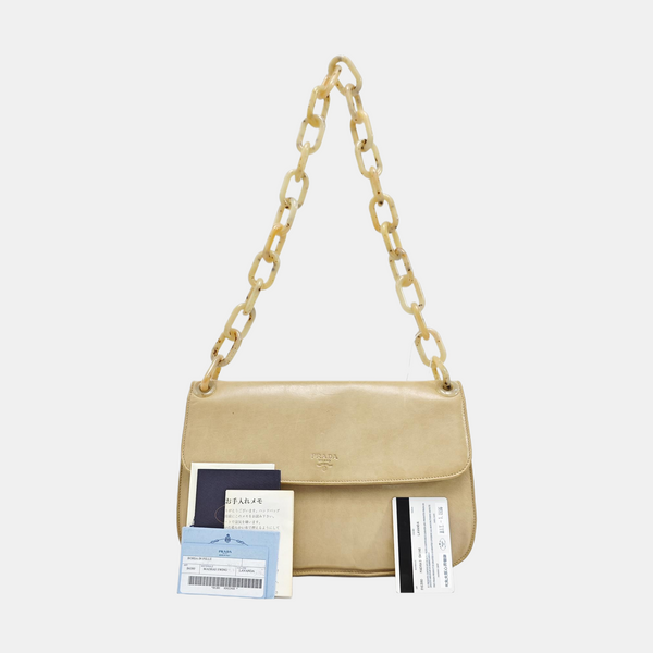 Calfskin Shoulder Bag Beige