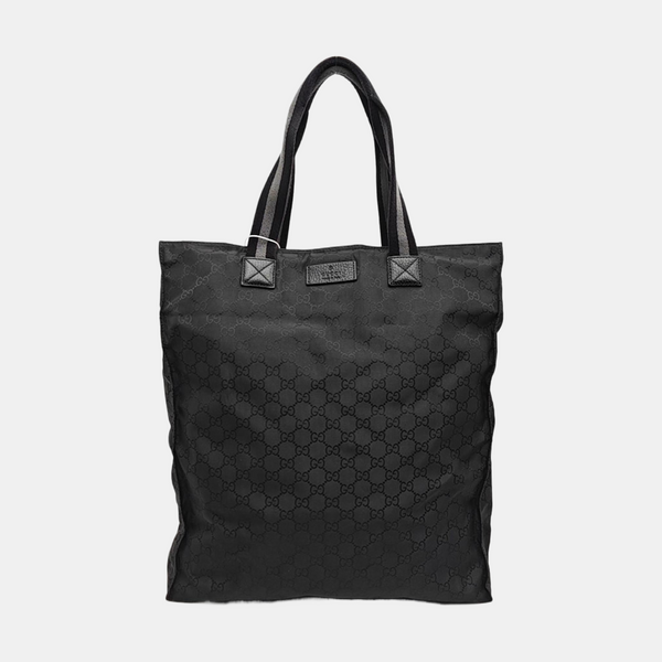 Monogram Nylon Tote Bag Black