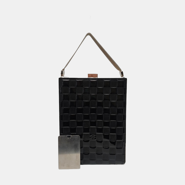 ANJU Damier Graphite Patent Leather Black