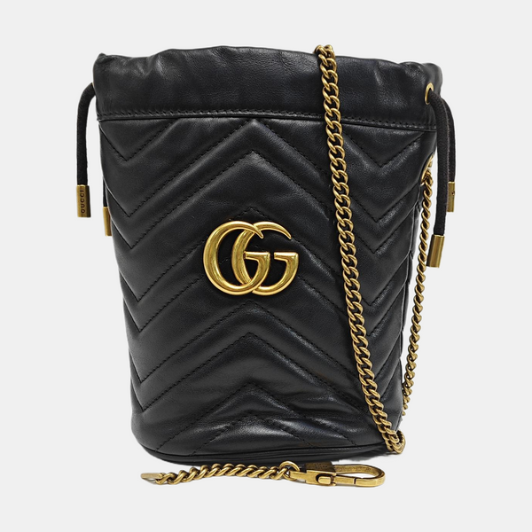 GG Marmont Mini Quilted Calfskin Black