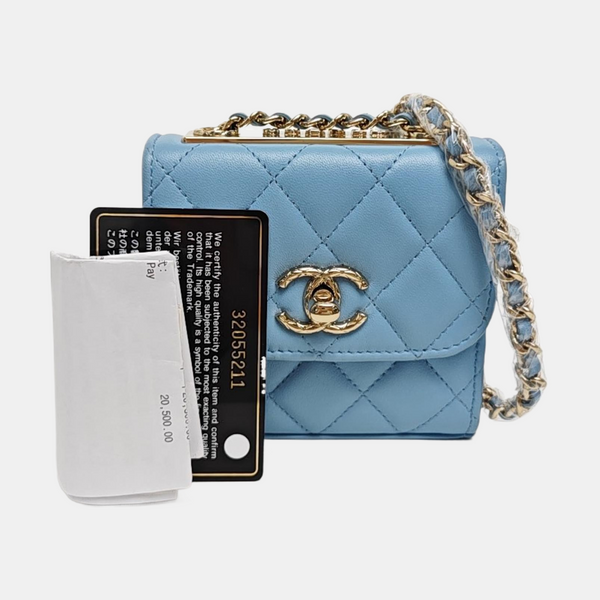 TRENDY CC Quilted Lambskin Blue