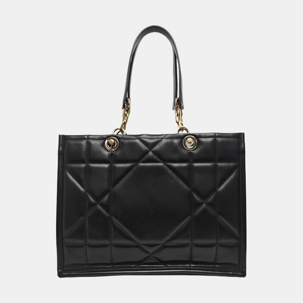 Cannage Calfskin Tote Bag Medium Black