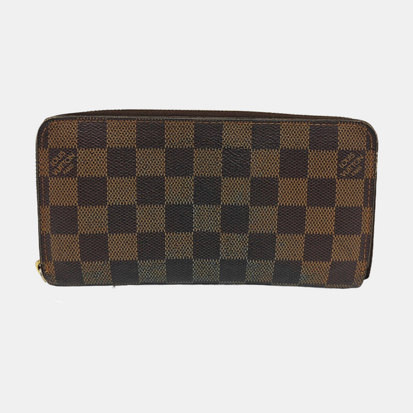 ZIPPY Damier Ebene Coated Canvas Brown Wallet