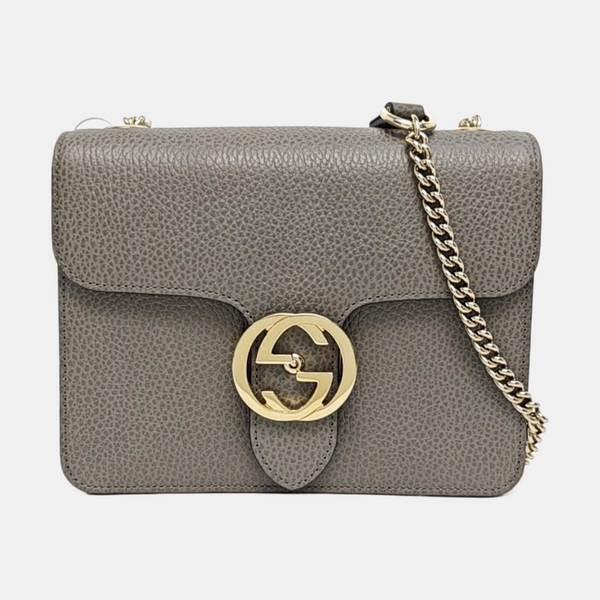 Authenticated pre-owned Interlocking G Small Calfskin Grey - Shoulder Bag at Looply