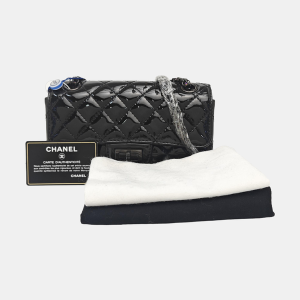 2.55 224 (mini) Quilted Patent Calfskin Black