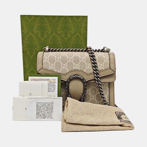 Dionysus Mini Monogram Coated Canvas Beige