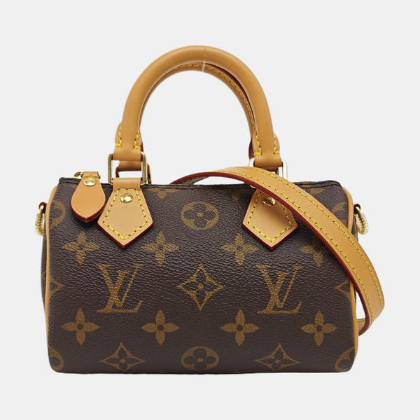 SPEEDY Nano Monogram Coated Canvas Brown