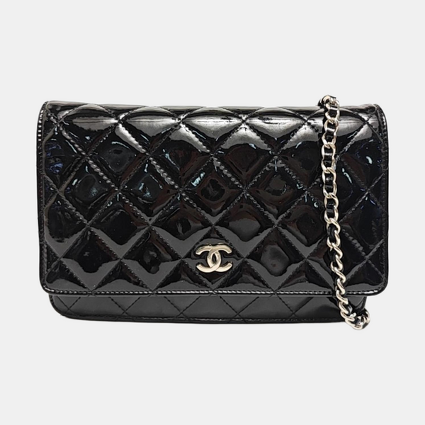 WOC Quilted Patent Leather Black