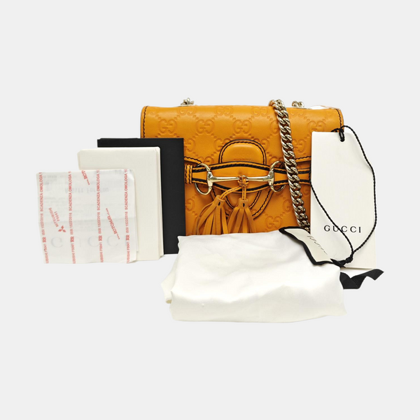 Emily Chain Monogram Calfskin Yellow