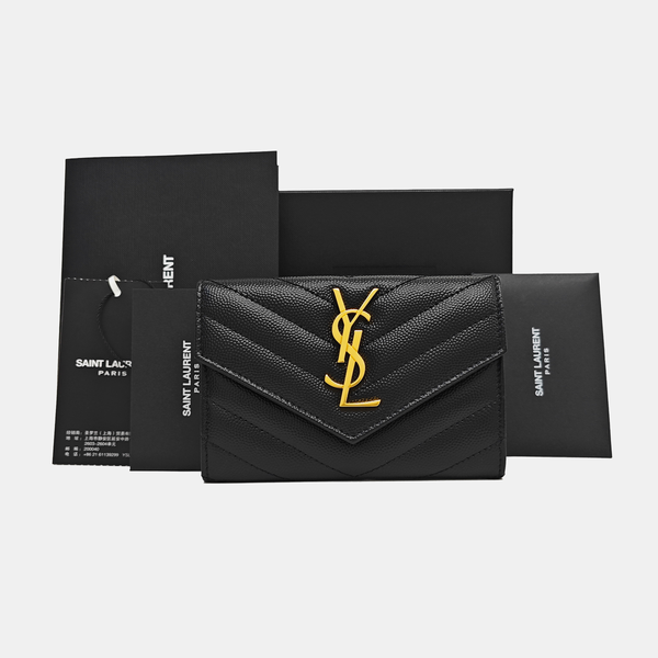 MONOGRAM Chevron Calfskin Black Wallet