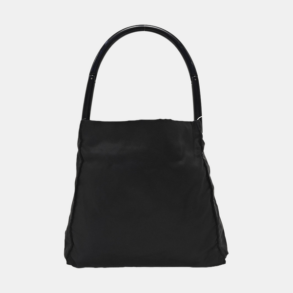 Bolso de mano de nailon negro
