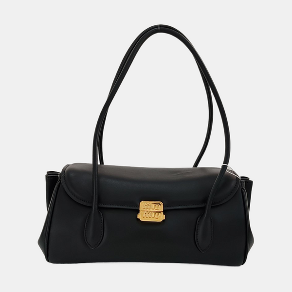 Calfskin Top Handle Bag Black