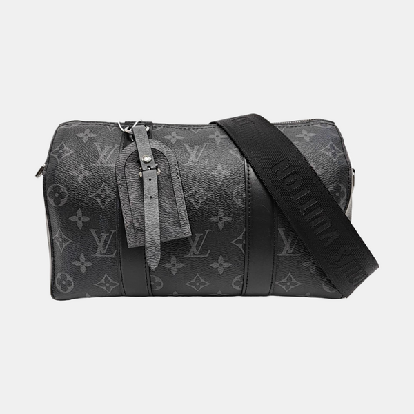 KEEPALL Monogram Coated Canvas Black
