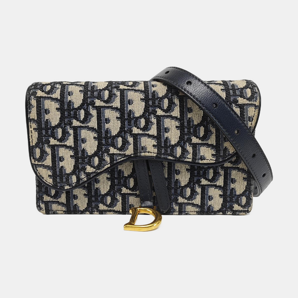 Saddle Mini Oblique Canvas Blue