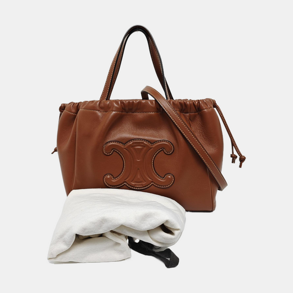 CABAS TRIOMPHE Small Quilted Calfskin Brown