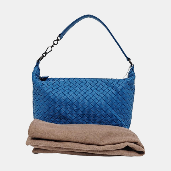 Lambskin Top Handle Bag Blue