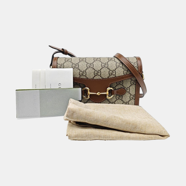 Horsebit 1955 Mini Monogram Coated Canvas Beige
