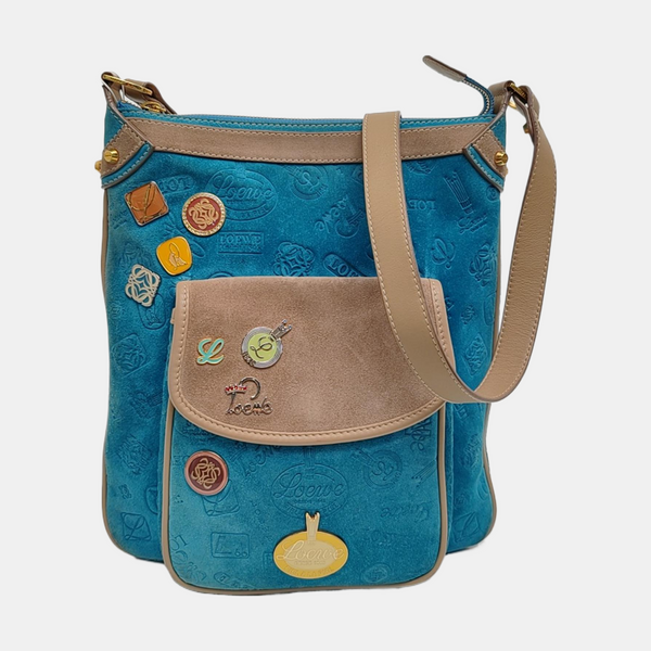 Suede Shoulder Bag Blue