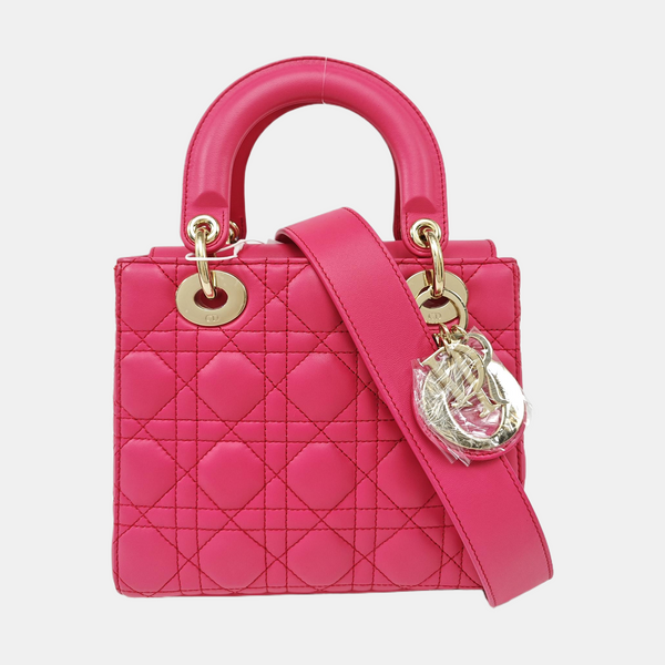 Lady Dior Small Cannage Lambskin Red