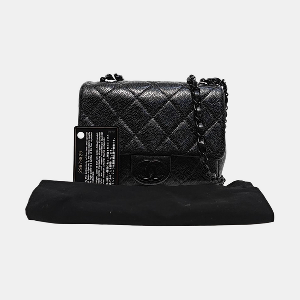SO BLACK Quilted Grained Calfskin Black