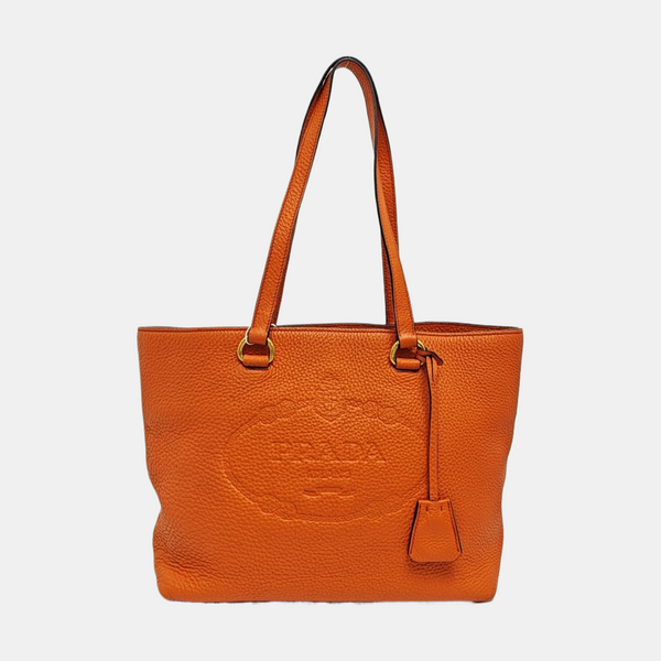 Calfskin Top Handle Bag Orange