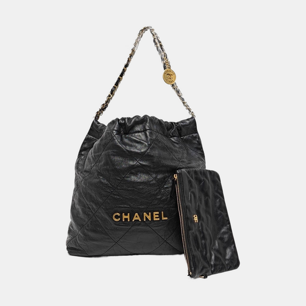 CHANEL 22 Medium Quilted Calfskin Black
