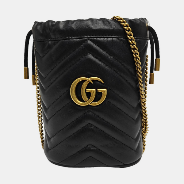 GG Marmont Mini Quilted Calfskin Black