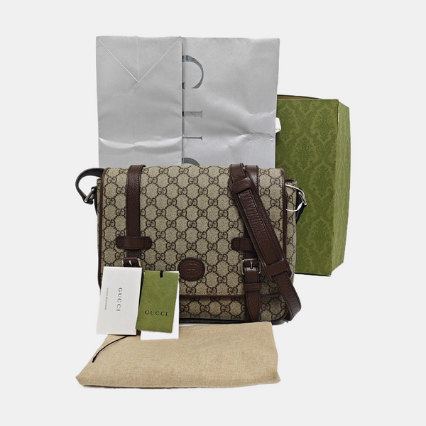 Monogram Coated Canvas Shoulder Bag Brown