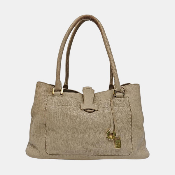 Calfskin Shoulder Bag Beige