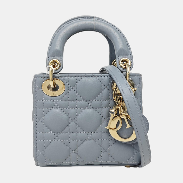 Lady Dior Super Mini Cannage Lambskin Blue